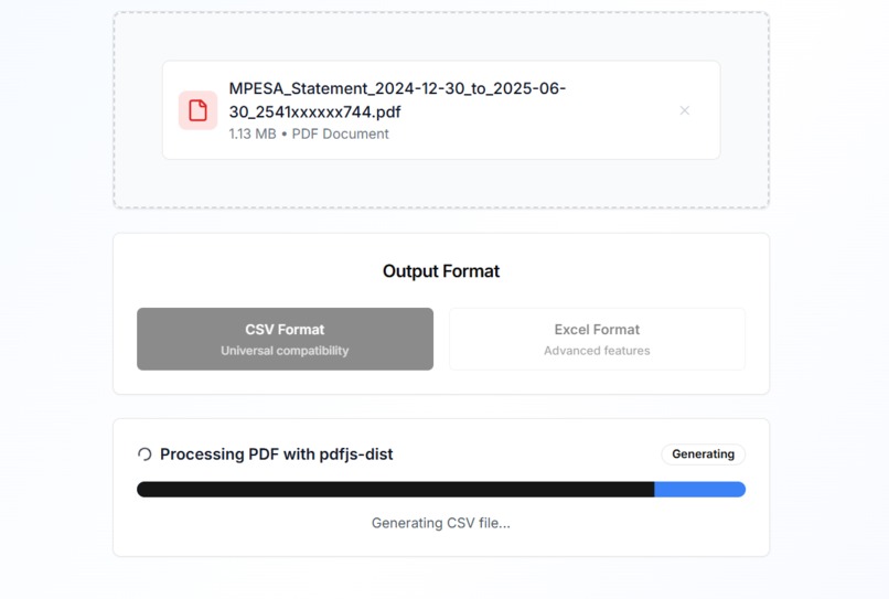 Statement To CSV – screenshot 2