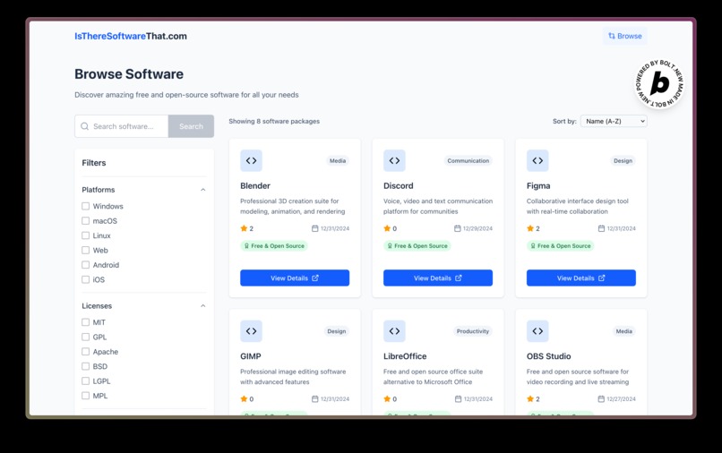 IsThereSoftwareThat.com – screenshot 2