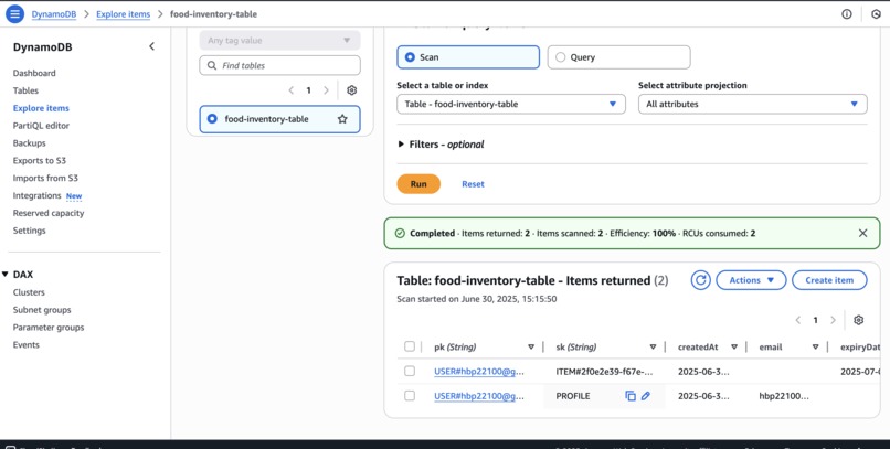 Food Waste Management Application – screenshot 1