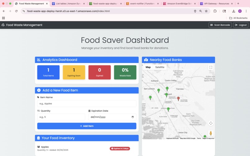 Food Waste Management Application – screenshot 4