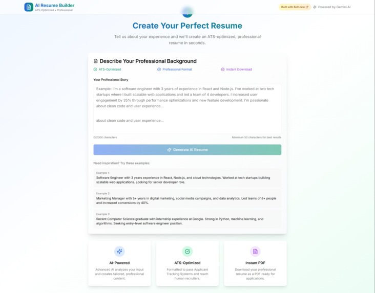 AI Resume Builder | Devpost
