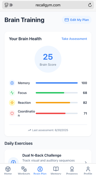 RecallGym.com – screenshot 1