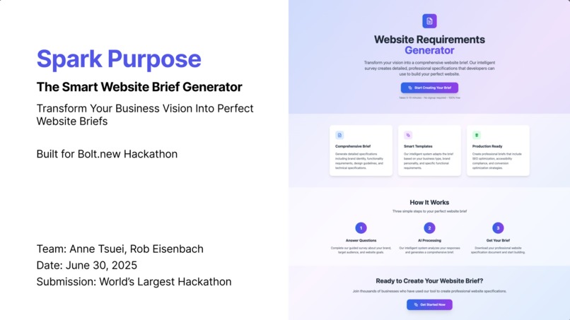 SparkPurpose Smart Website Brief Generator Tool – screenshot 2