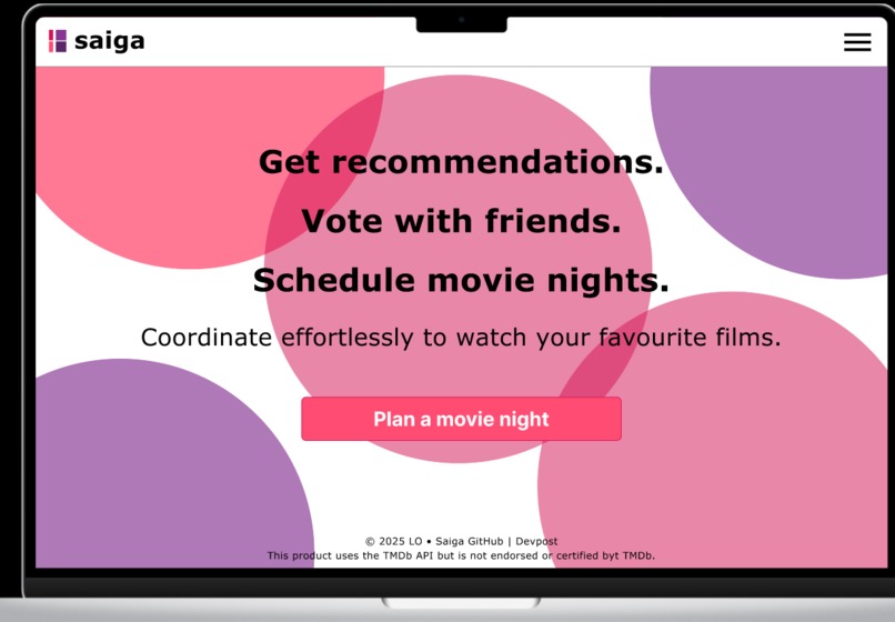 Saiga - Movie Night Scheduler – screenshot 1