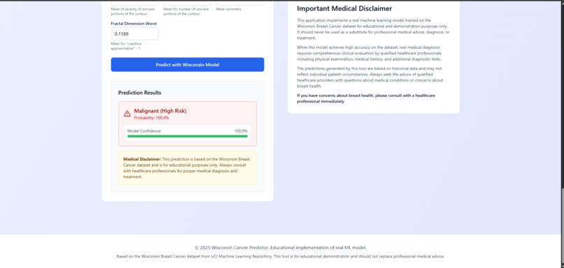 Breast Cancer Prediction Website – screenshot 3