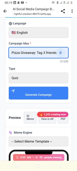 AI social media campaign generator (hashtagX) – screenshot 3