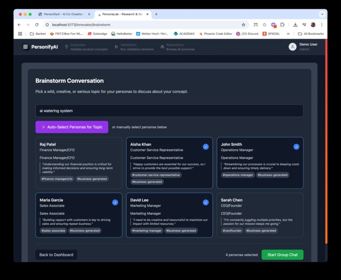 PersonifyAI: Get your ideas talked about! – screenshot 1