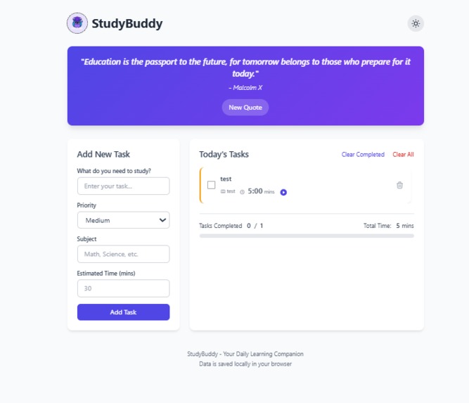 StudyBuddy – A Daily Learning Planner for Students – screenshot 1