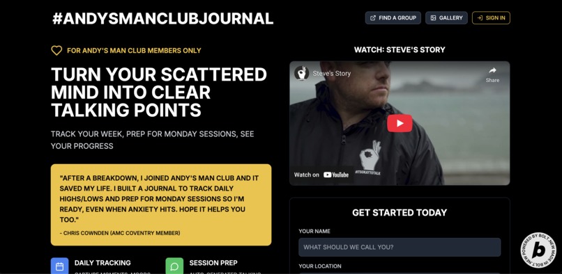 Mental Health Journal (Formerly Andy's Man Club Journal) – screenshot 1