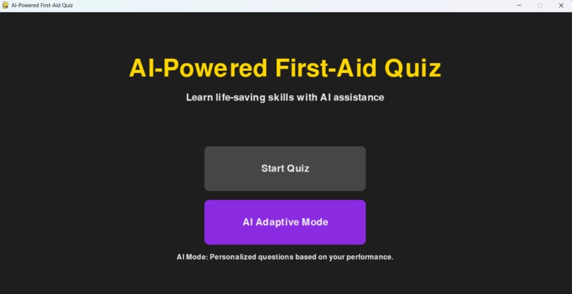 AI-Powered First-Aid Quiz Game – screenshot 1