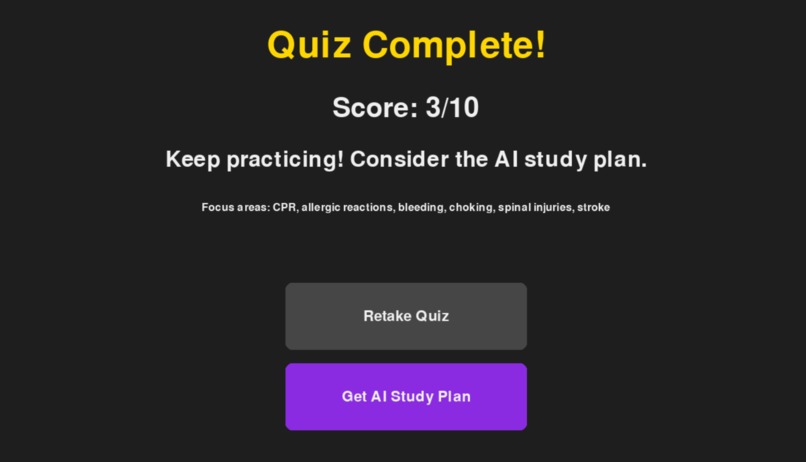 AI-Powered First-Aid Quiz Game – screenshot 6