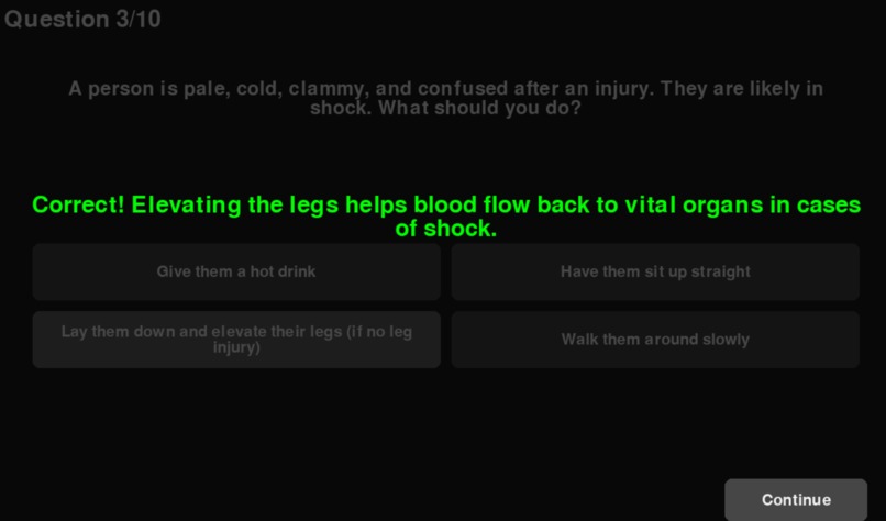AI-Powered First-Aid Quiz Game – screenshot 3