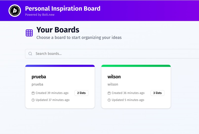 Personal Inspiration Board - Full-Featured Kanban App – screenshot 1