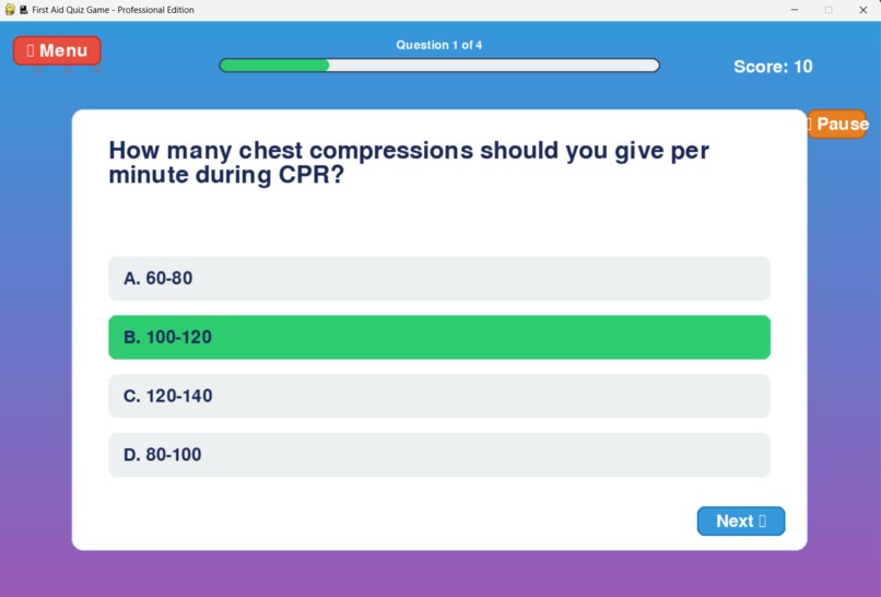 First‑Aid Quiz Game – screenshot 4