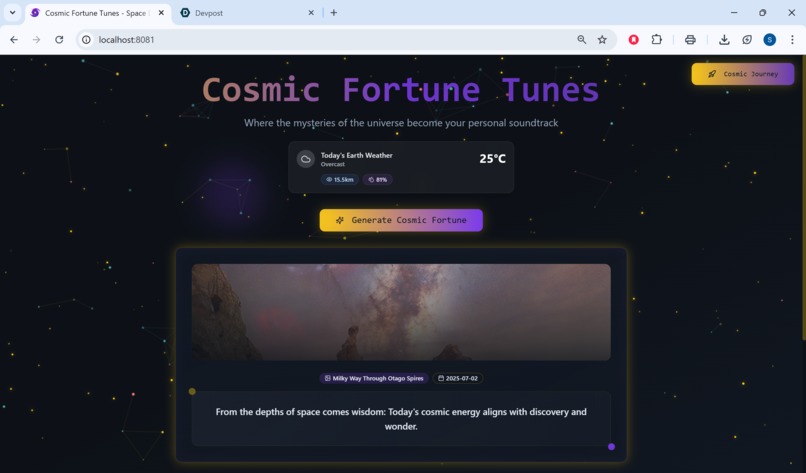 Cosmic Melodies: Turn Space Data into Musical Fortunes – screenshot 1