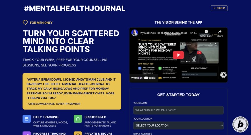Mental Health Journal (Formerly Andy's Man Club Journal) – screenshot 2