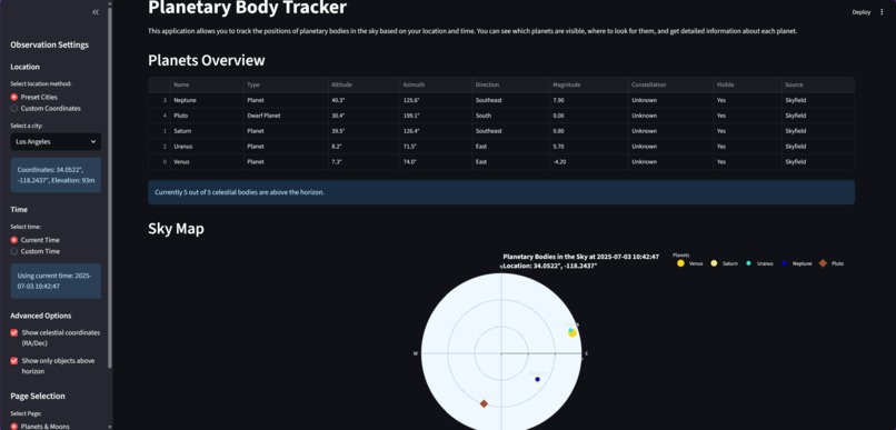 Space Object Browser (SOB) – screenshot 1