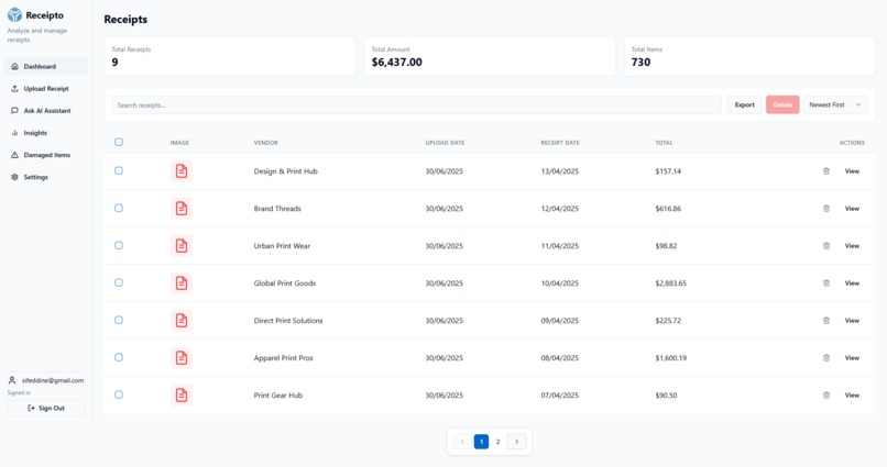 Receipto – screenshot 3