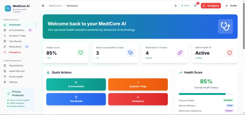 MediCore AI – screenshot 1