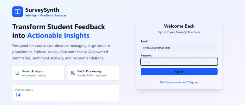 SurveySynth:  Intelligent Feedback Analyzer – screenshot 7