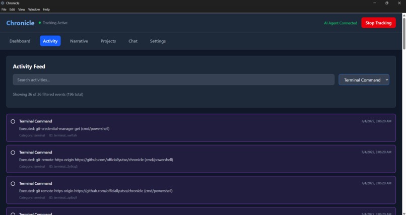 Chronicle - AI-Powered Activity Intelligence Platform – screenshot 2