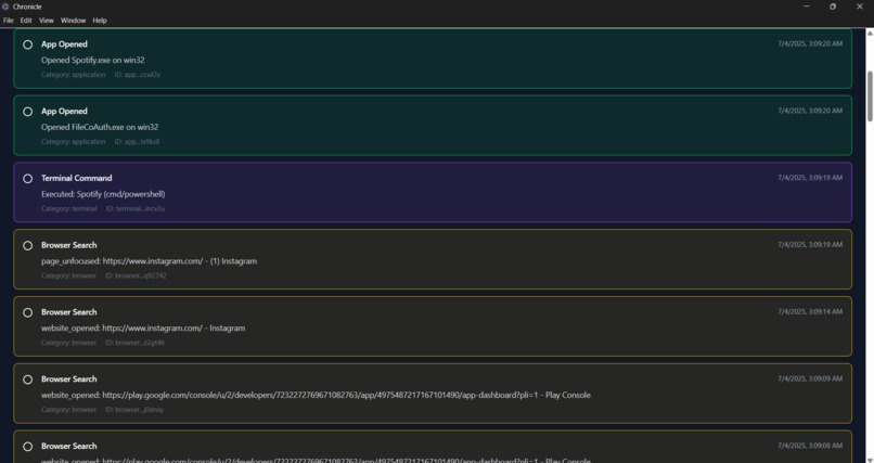 Chronicle - AI-Powered Activity Intelligence Platform – screenshot 3