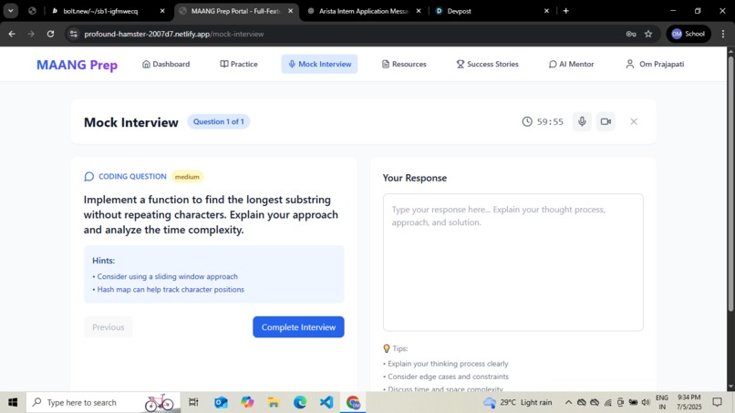 MAANG Prep Portal-Full Featured Interview Prep Platform – screenshot 1