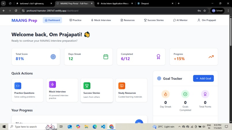 MAANG Prep Portal-Full Featured Interview Prep Platform – screenshot 3