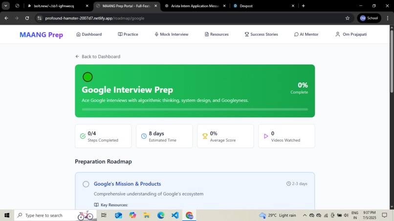 MAANG Prep Portal-Full Featured Interview Prep Platform – screenshot 6