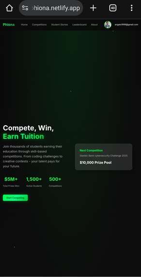 Phiona Student Tuition fundraising web app – screenshot 1