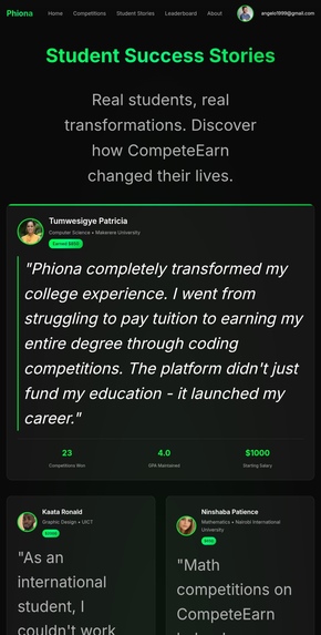 Phiona Student Tuition fundraising web app – screenshot 2