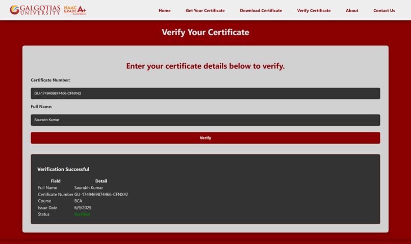 Certificate generation platform for colleges – screenshot 3