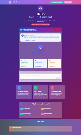 AI Health Symptom Checker (EduBot) – screenshot 1