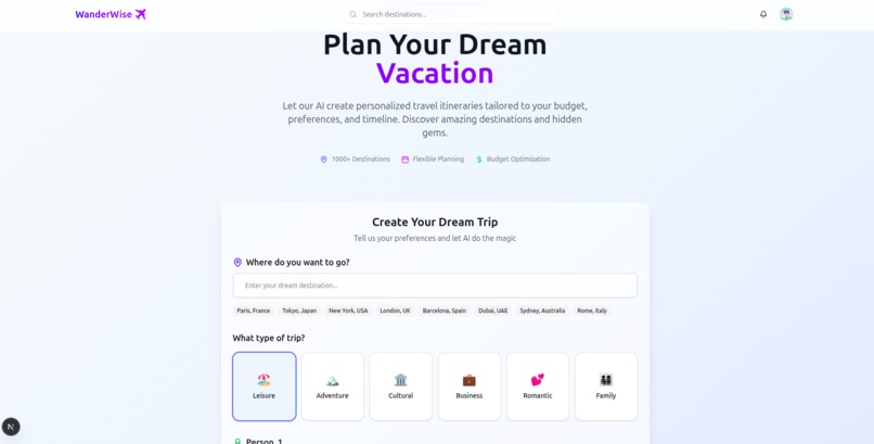 AI travel planner – screenshot 2