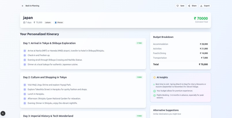 AI travel planner – screenshot 3
