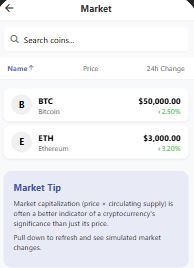 Crypto Trading Simulator – screenshot 1