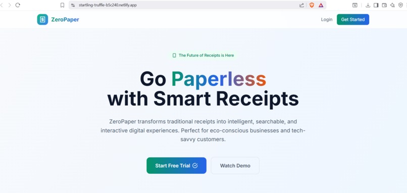 ZeroPaper – AI-Powered Digital Receipts – screenshot 1
