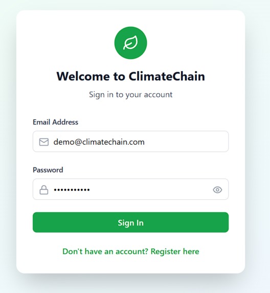 ClimateChain – screenshot 1