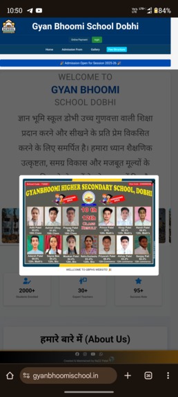 School website  – screenshot 1
