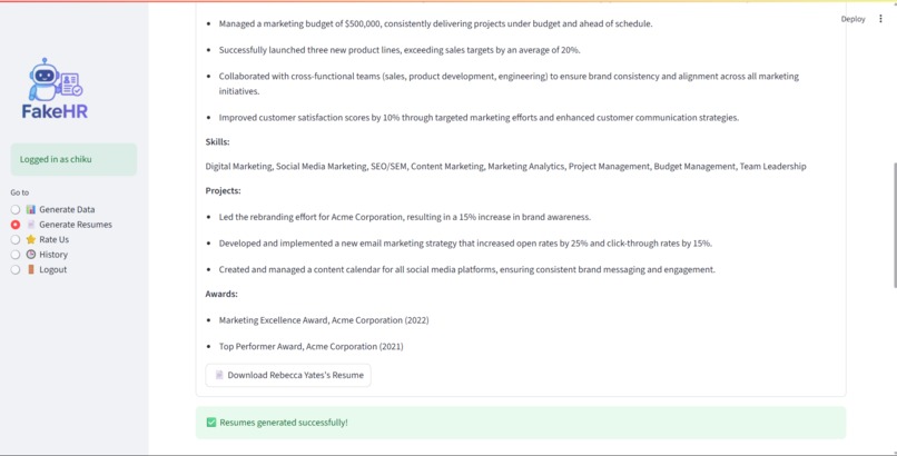 FakeHR  – screenshot 3