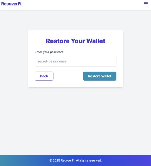 RecoverFi – screenshot 5