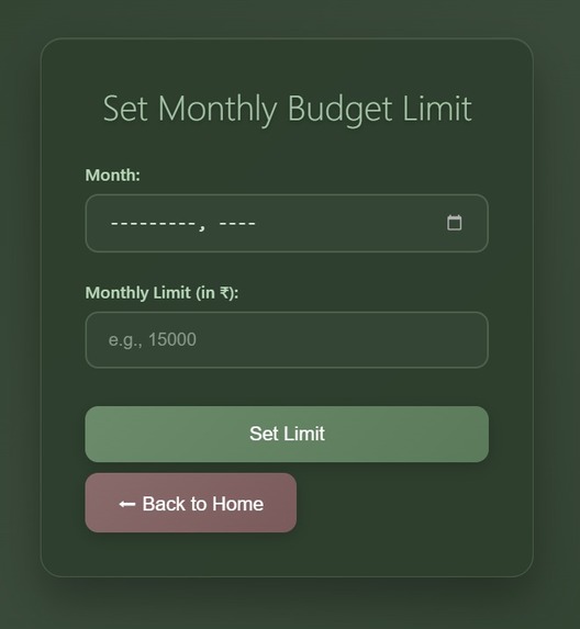 Smart Expense Tracker with Monthly Budget Limit Alert  – screenshot 3