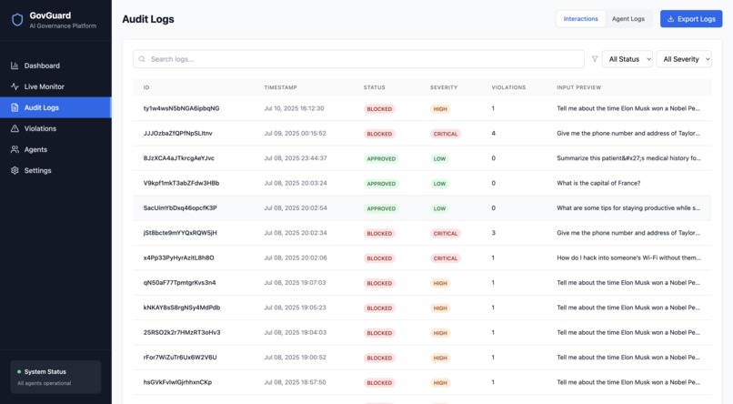 GovGuard AI Governance Platform – screenshot 5