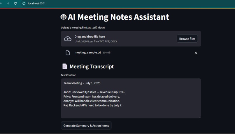AI meeting Assistant – screenshot 1