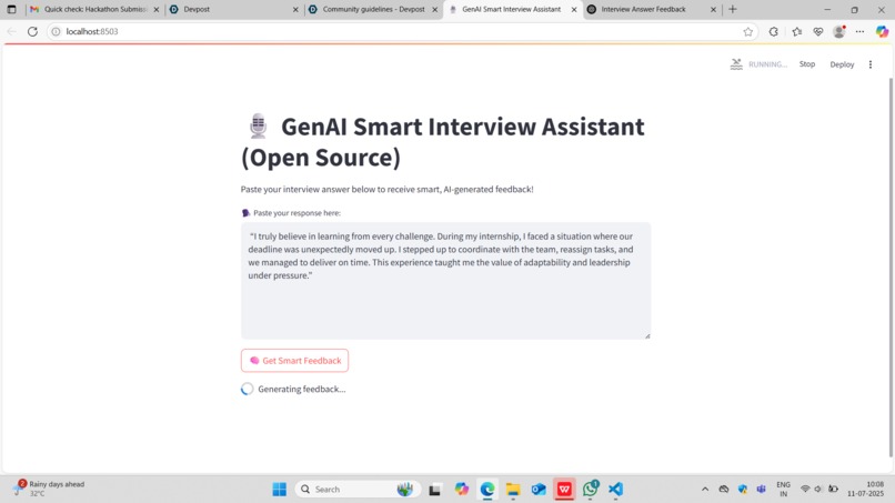 GenAI Smart Interview Assistant – screenshot 2