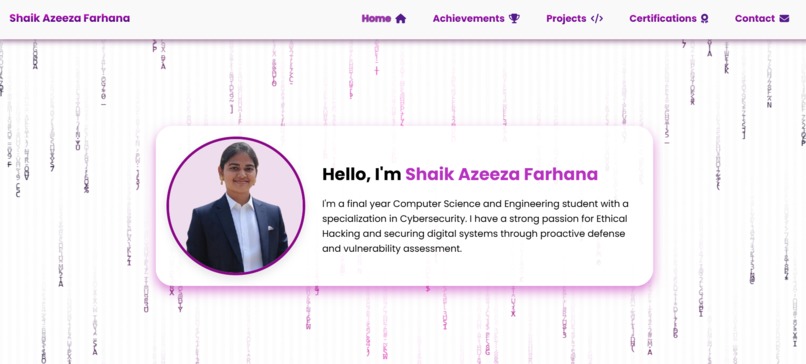 Azeeza's Portfolio – screenshot 1