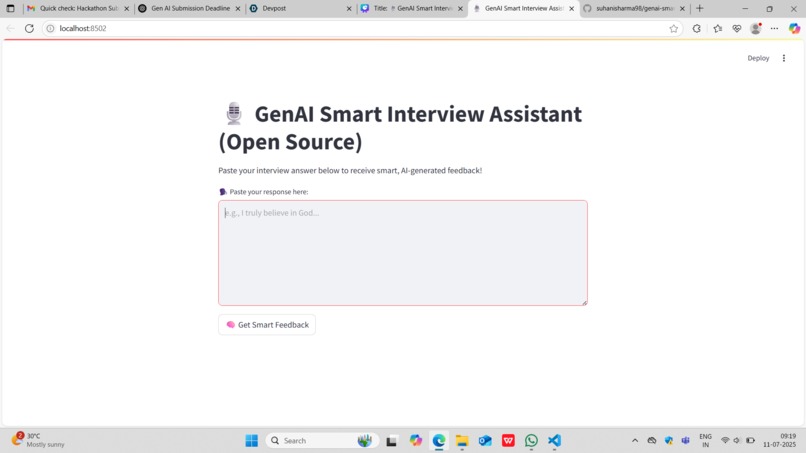  GenAI Smart Interview Assistant  – screenshot 1