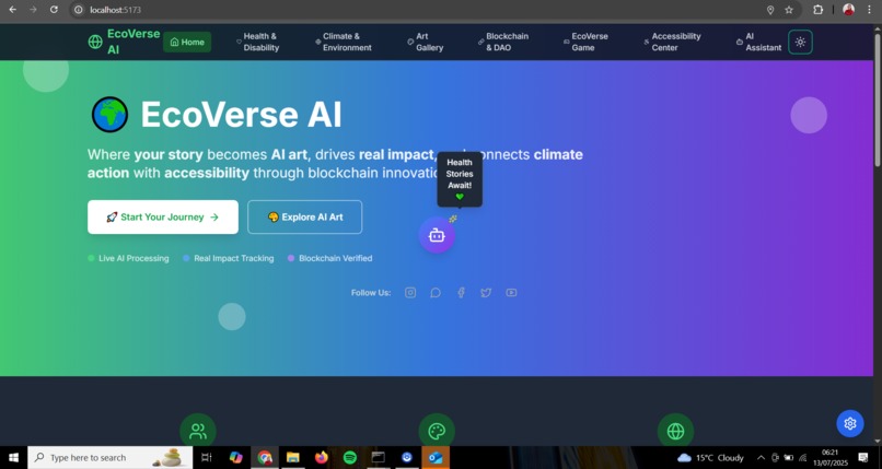EcoVerse AI: Climate, Health & Accessibility Assistant – screenshot 1