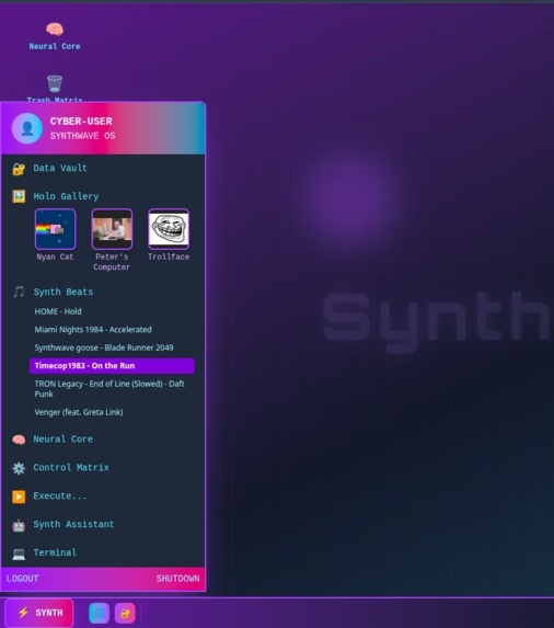 Synthwave OS – screenshot 2