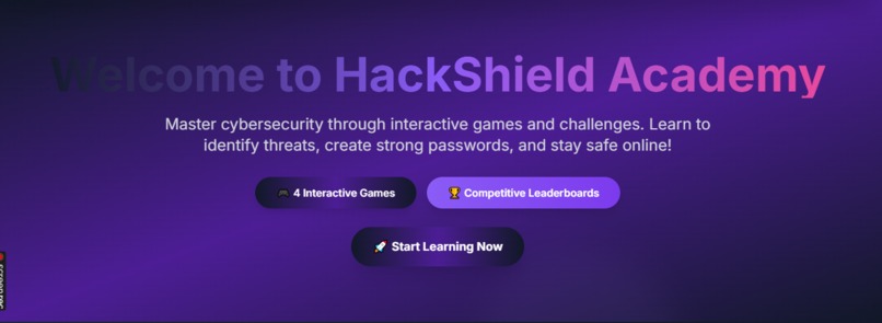 HackShield Academy - A Cybersecurity Education Platform – screenshot 1